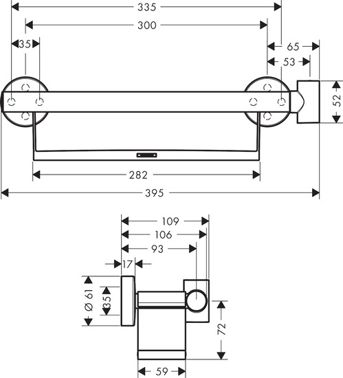 hansgrohe Tukitanko hansgrohe 26328400 sis.hylly ja pidike