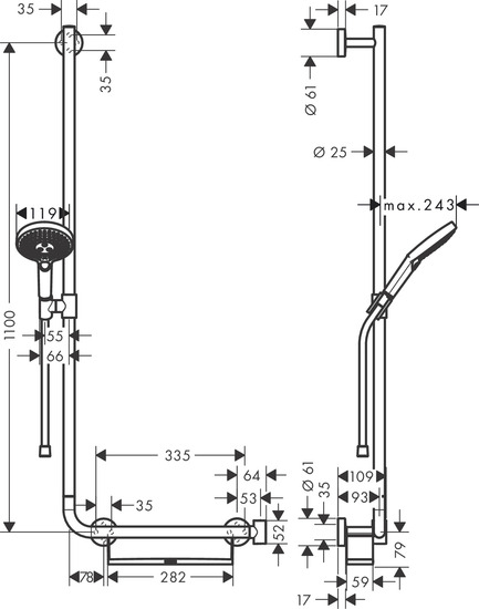 hansgrohe Showerset hansgrohe 26324000 u'c110l/rd select120