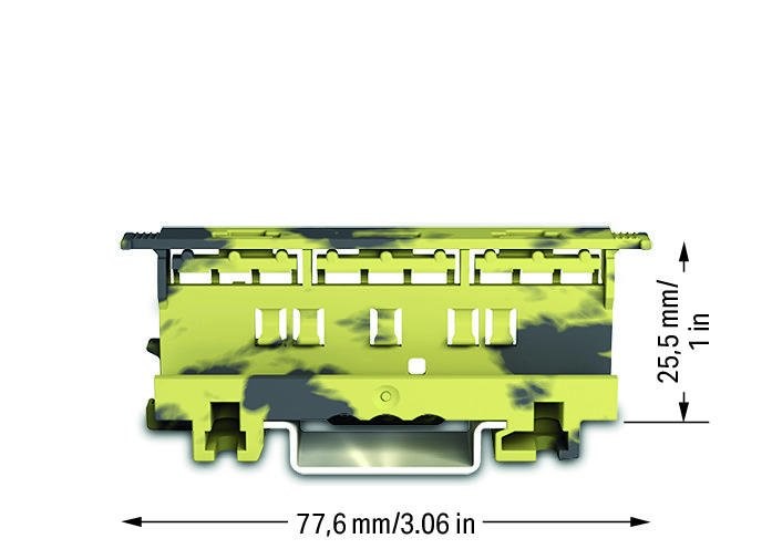 wago Rail terminal accessory mounting carrier din-35, ye/gr