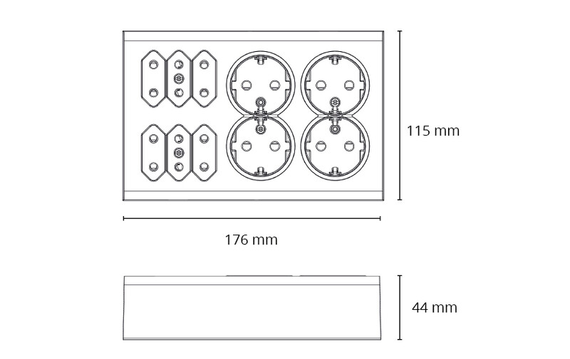 sg armaturen Socket outlet outlet surf 4+6 euro ground wh
