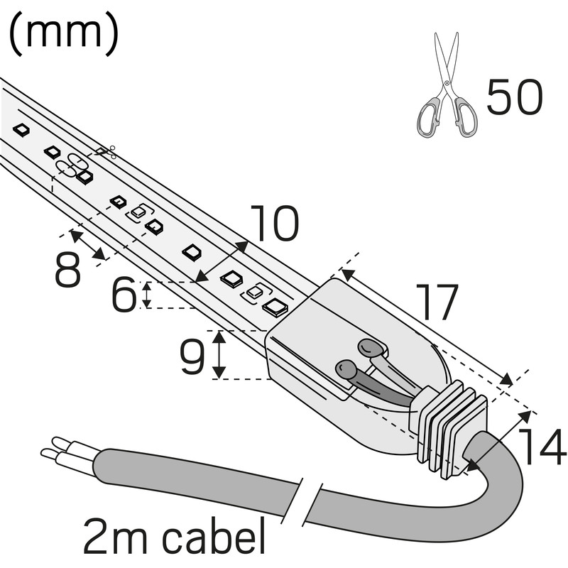 hide-a-lite Valoprofiili/-nauha ledstrip ip67 24v 990lm/m 3000k /m