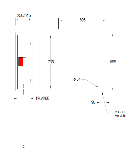 presto Brandpost dimstrålrörskåp 4g/695 25mm/30m