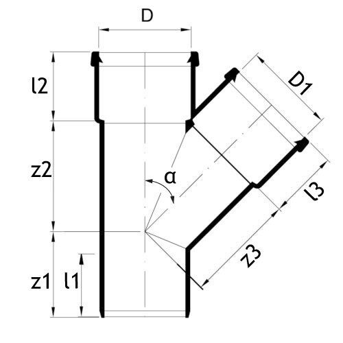 pipelife Tel tripla y-haara pipelife 110x110 a musta