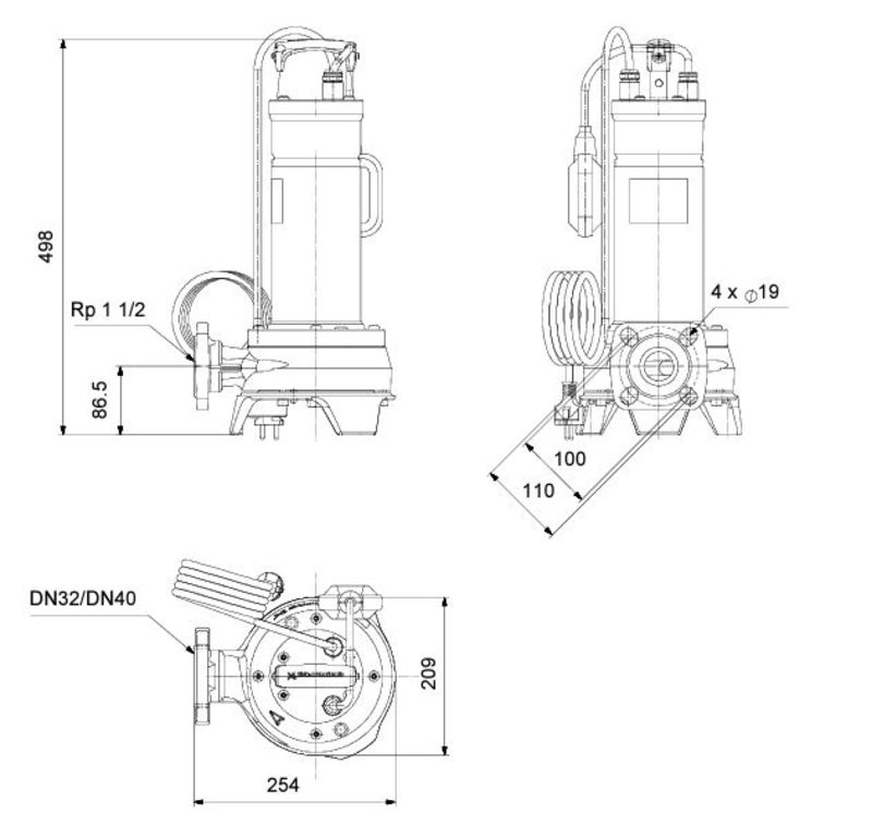 grundfos Jätevesipumppu repijällä unilift apg.40.10.a3 3x400v no