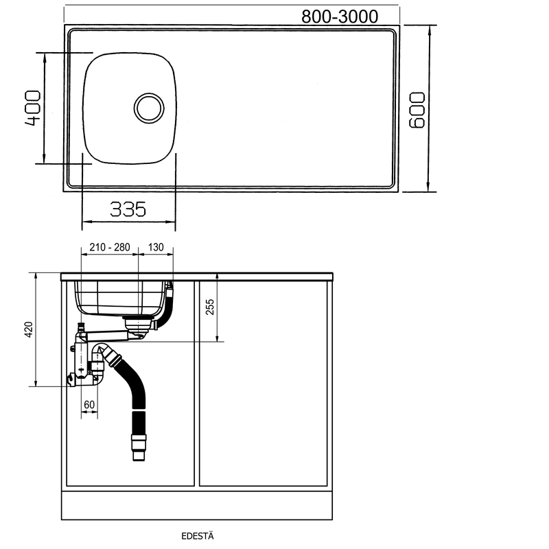 kwc Worktop kwc k-tuula 1700