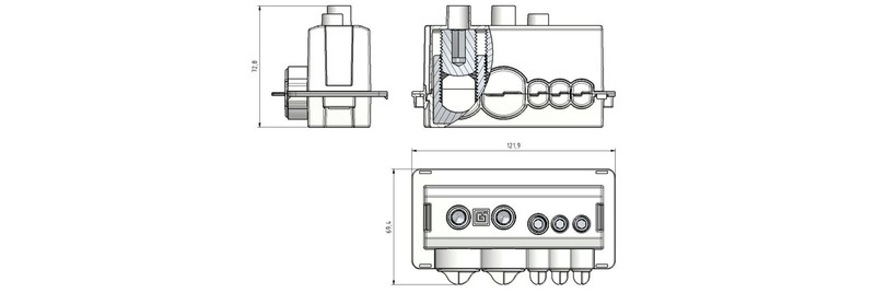 ouneva Branching connector al/cu 2x240+3x50 n bl
