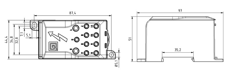 ouneva Branching connector ojl 280 a green