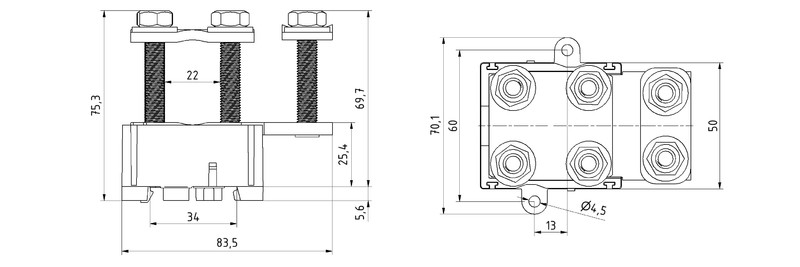 ouneva Haaroitusalusta ouneva cu 35-240/16-185mm2 4r, 750v