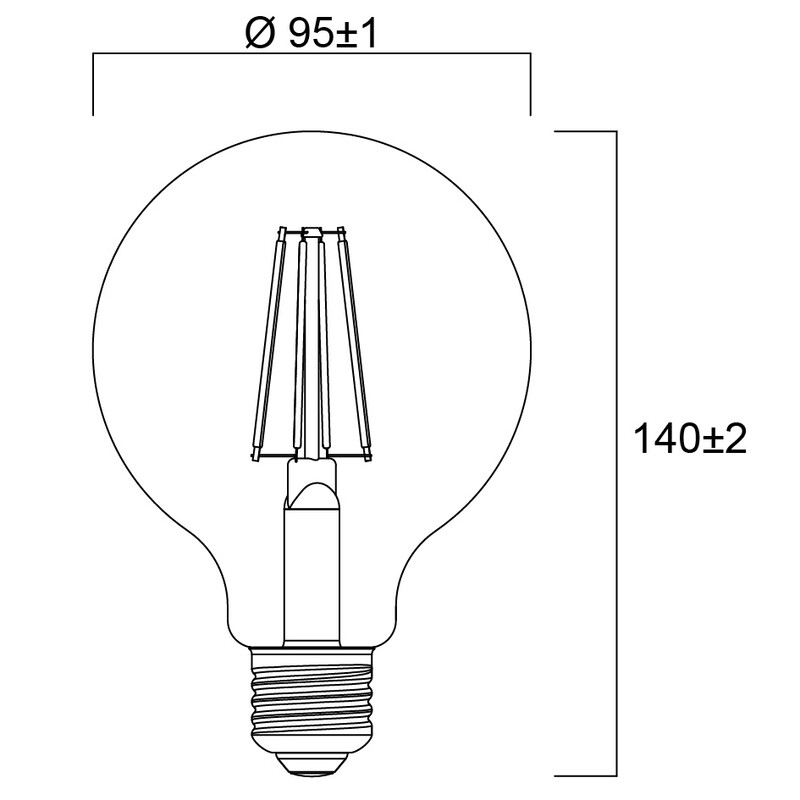 sylvania Sisustuslamppu toledo platinum g95 4w e27 827 840lm cl