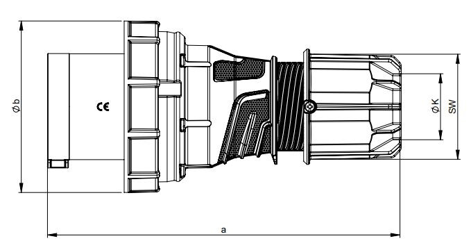 onnline Power plug onnline obpt 125a 5p6h 400v ip67