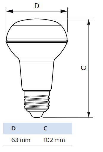philips Led-spotlight e27 827 210lm 40w=3w 36d