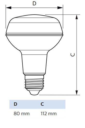 philips Led-spotlight e27 827 345lm 60w=4w 36d