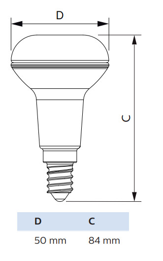 philips Led-lampa e14 827 320lm 60w=4.3w 36d