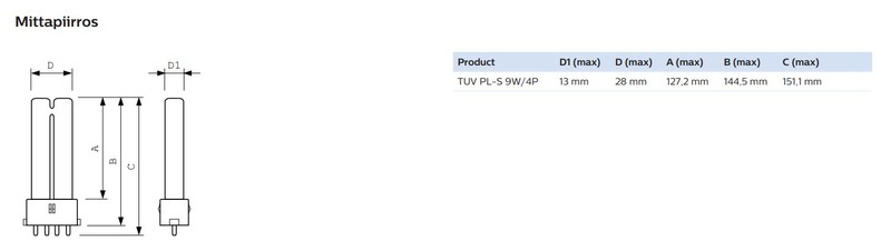 philips Uv lamp tuv pl-s 9w/4p