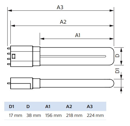 philips Led plug-in lamp 2g11 830 18w=8w pll 4p em/230v