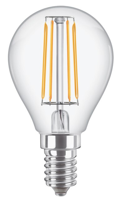 LED LUSTER E14 827 470LM 40W=4.3W P45 CL