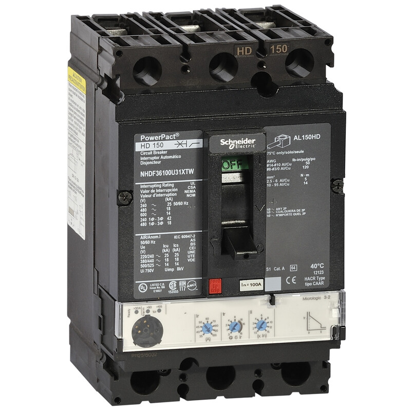 ISOLERKAPSLAD EFFEKTBRYTARE H RAM 18KA/480VAC 3P 100A 3.2
