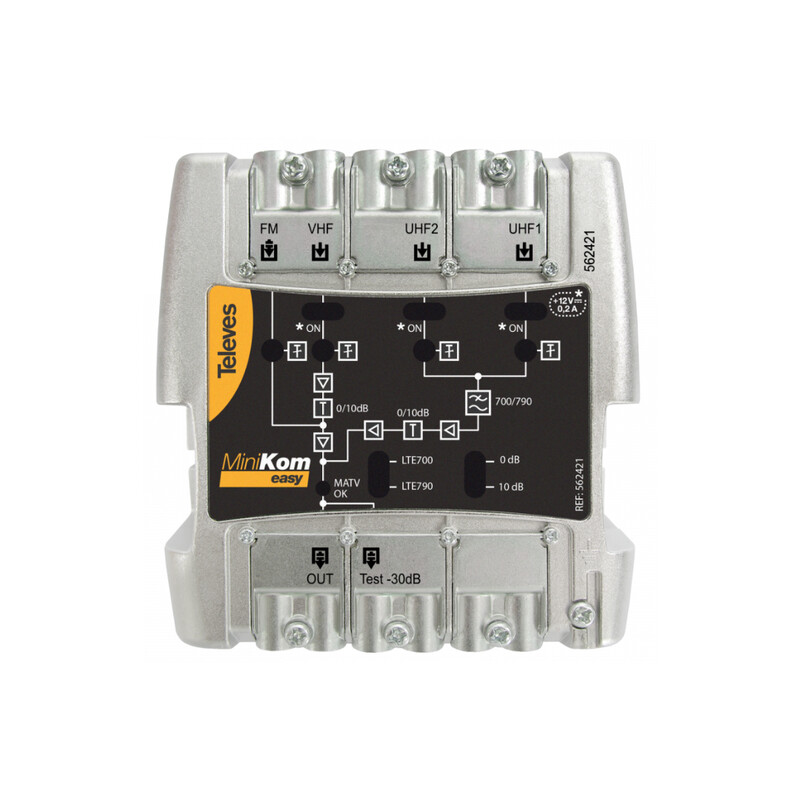 televes Amplifier for apartment 4in 1out fm-vhf-uhf-uhf lte700