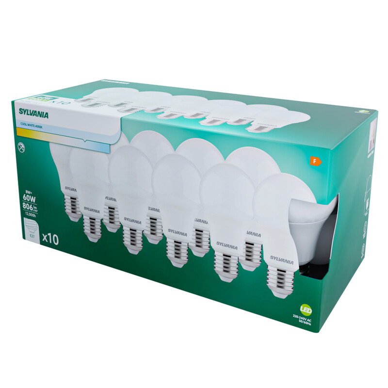 sylvania Vakiolamppu toledo a60 8w/840 806lm e27 10kpl