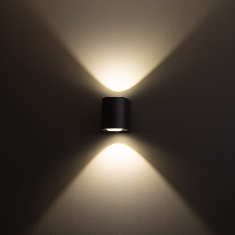 OUTDOORS WALL LUMINAIRE 2X5W LED BLACK 3K