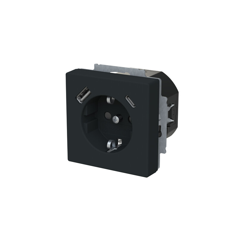 abb Vägguttag med usb impressivo impressivo jord usb ladd vit