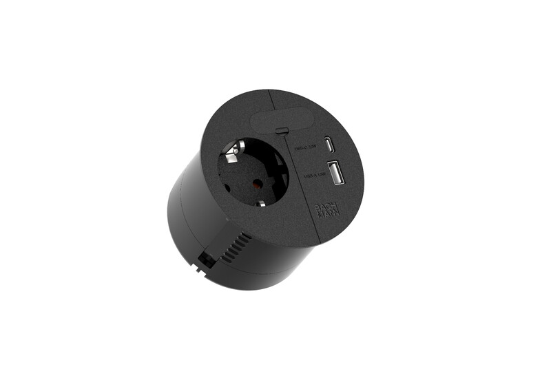 SOCKET OUTLET W USB LOOP IN CHARGE MATBLACK