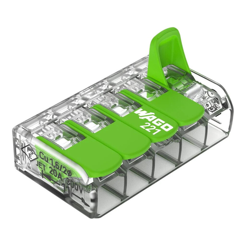 RASIALIITIN WAGO 221-425 GREEN VIPU, 0.2-4mm2