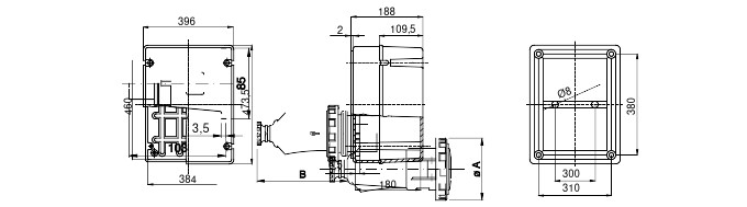 gewiss Junction box gw44441 (460x380x180) ip56 hf