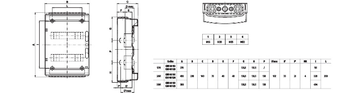gewiss Moduulikotelo pinta pc gw40113 1x12m ip65