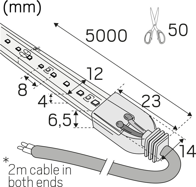 hide-a-lite Led strip ledstrip 24v tw ip67 1600lm 18,9w/m tw 5m