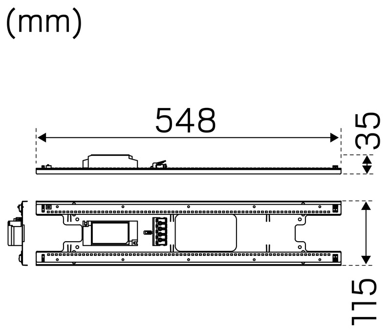 hide-a-lite Electr. acc. for lu reline ip20 2000lm 15w 3/4k 600mm