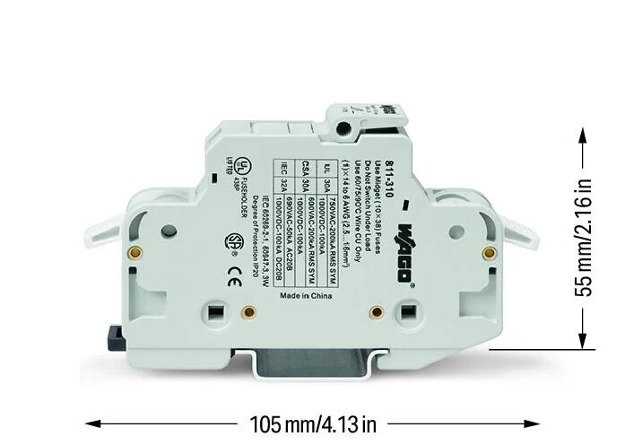 wago Fuse-connector 1-pole,2.5-16mm2,fuse 10x38 mm