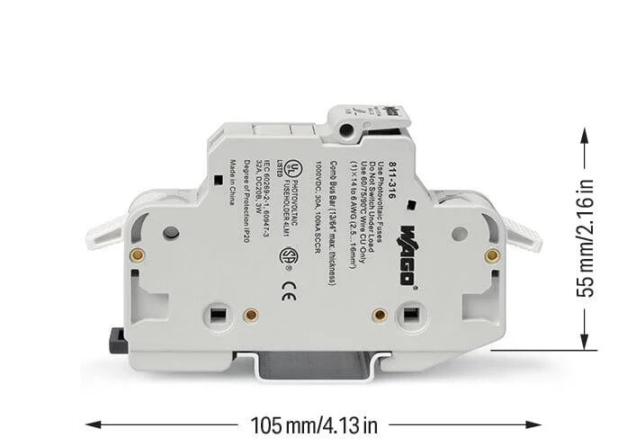 wago Fuse-connector 3-pole,2.5-16mm2,fuse 10x38 mm