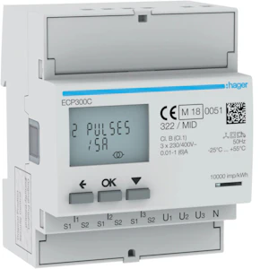 hager Energimätare mid ecp300c 3ph st 5a 4m s0