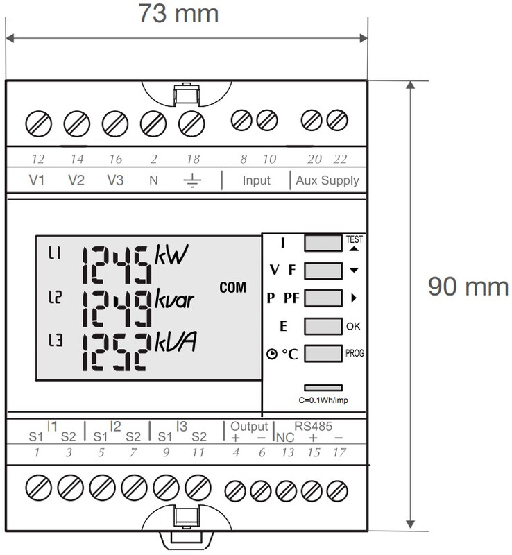 hager Multi-meter sm101c i/u/thd/f/p/pf/e/h din