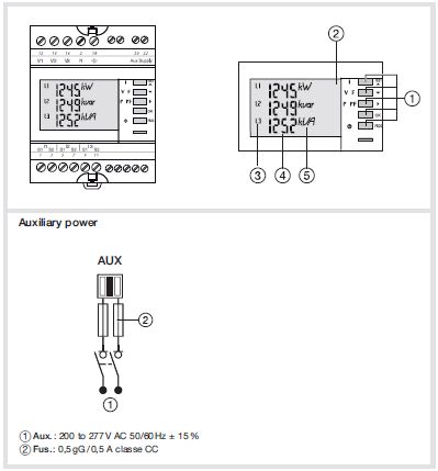 hager Multi-meter sm101e i/u/v/f/p/pf/h din