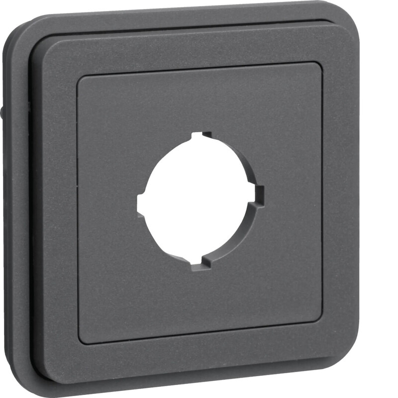 hager Center plate w.1 sl/sw 22mm ip55 gray