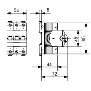 gewiss Dvärgbrytare gw92069 3x25a c-kurv 6ka