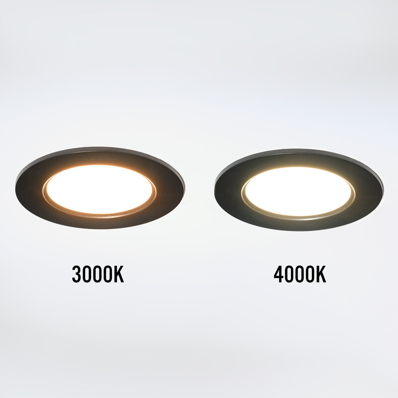 ftlight Alasvalo luce 6w 3k/4k pyöreä uppo-as musta