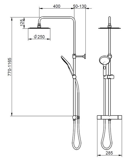 gustavsberg Shower system gustavsberg estetic therm round black