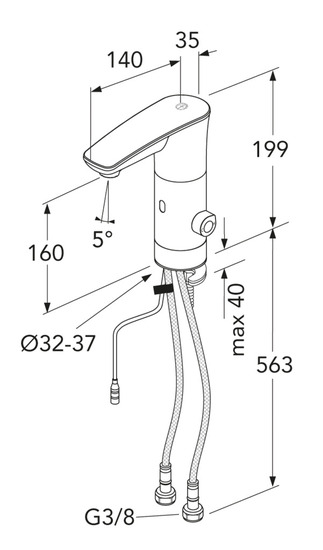 gustavsberg Pesuallashana gustavsberg sensoric elektr musta 160mm