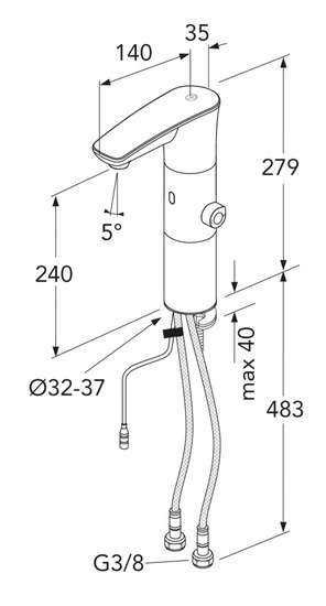 gustavsberg Pesuallashana gustavsberg sensoric elektr musta 240mm