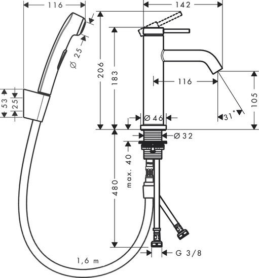 hansgrohe Pesuallashana hansgrohe 73211000 tecturis s110 bid kr