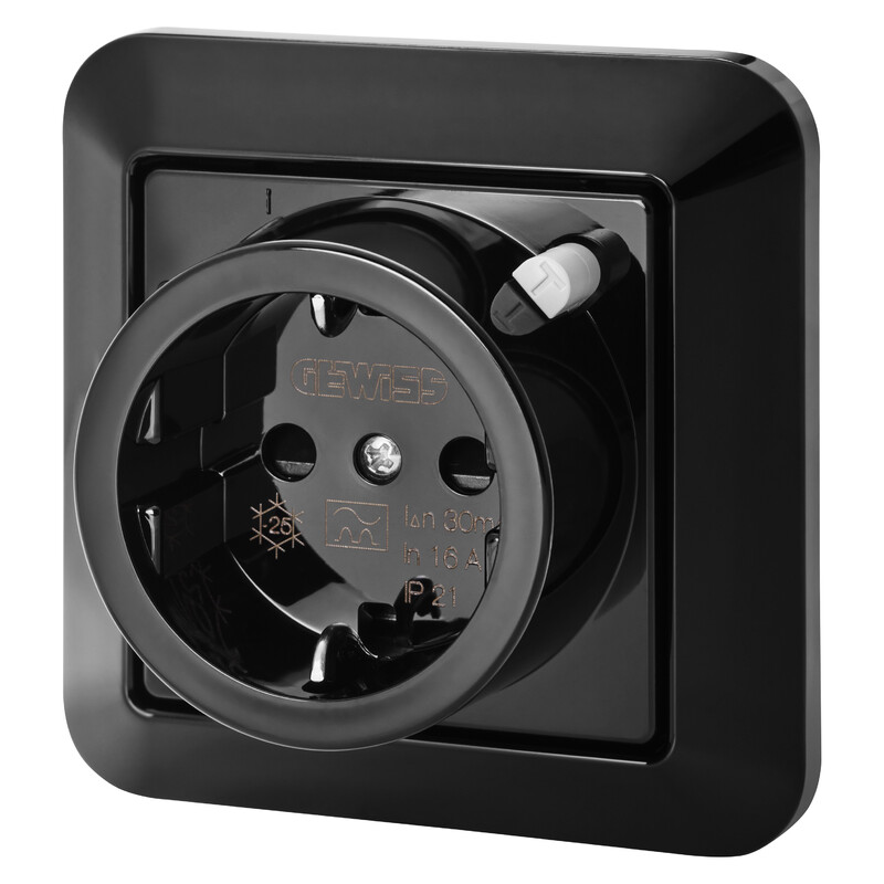 FAULT CURR.PROT. SOCKET-OUT GW95522N IP21 BLACK