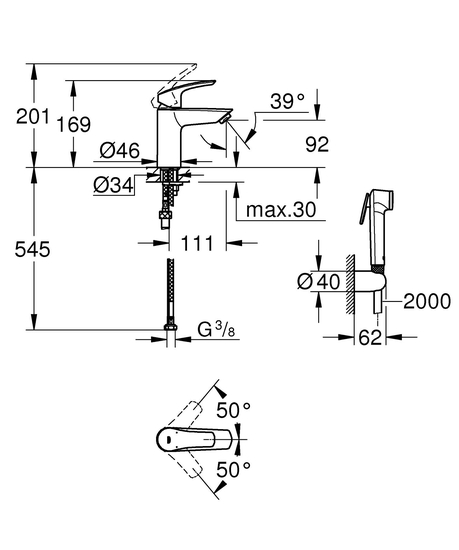grohe Basin mixer grohe 231242433 eurosmart bide s