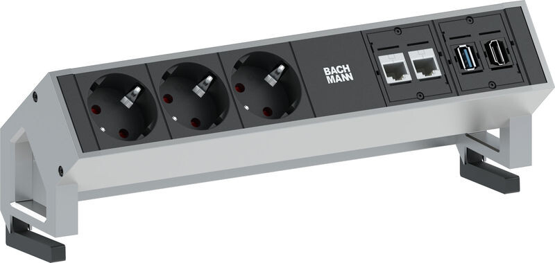 bachmann Socket-outlet panel 3xschuko 2xmodulip.gst18 inoxl