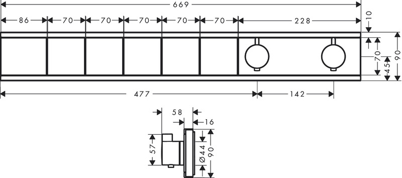 hansgrohe Duschtermostat hansgrohe 15384990 5-t kulta