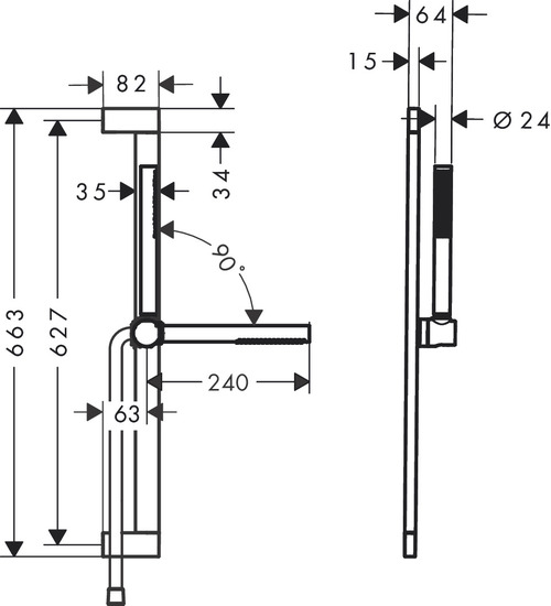 hansgrohe Suihkusetti hansgrohe 24372000 pulsify s100 1jet kro