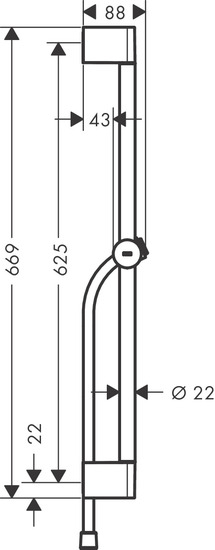 hansgrohe Wallbar hansgrohe 24400700 s unica 65cm valk