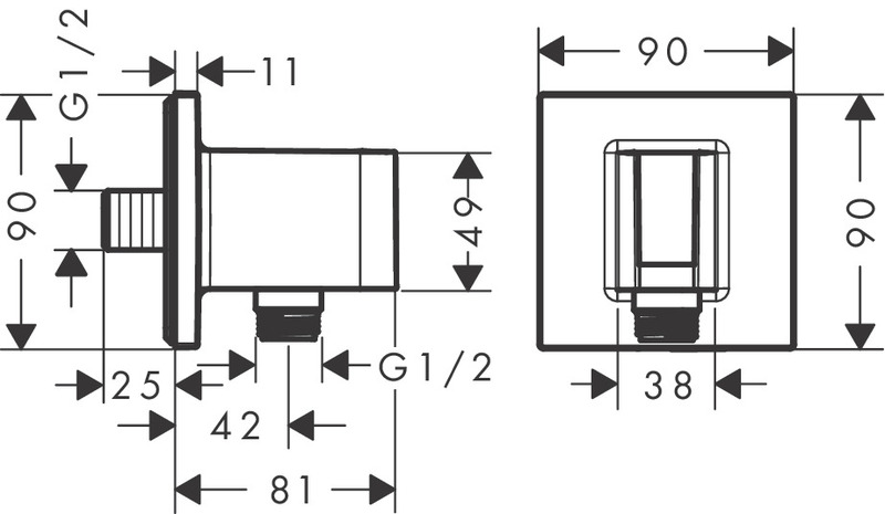 hansgrohe Seinäliitin hansgrohe 26889700 fitfix e valk